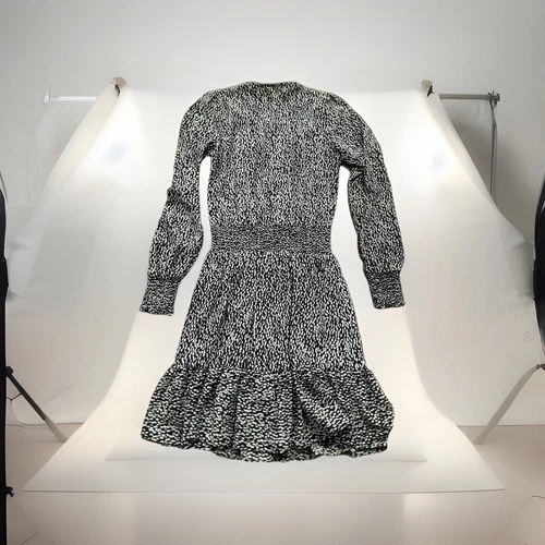 Abito Michael Kors blu navy e bianco con volant Shore TG XXS nuovo con etichette