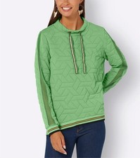 Damen Sweatshirt Oberteil Langarm Stehkragen ...