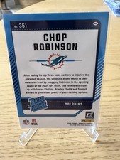 Chop Robinson 2024 Panini Donruss Rated Rookie- Dolphins