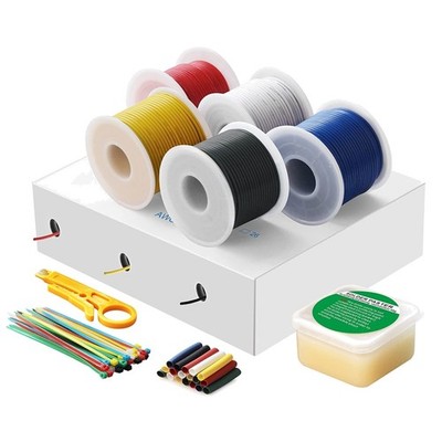 Kabel, Draht, Kupfer, verzinnt, 0,82mm², 18AWG, PVC, farbig, Spule, DIY, Elek...
