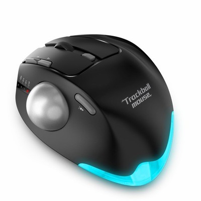 zelotes Wireless Trackball Mouse,Bluetooth Mouse,Rechargeable,4800 DPI, Black