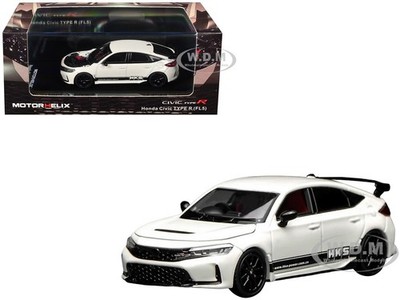 HONDA CIVIC TYPE R (FL5) RHD ''HKS'' WHITE 1/64 DIECAST MODEL BY MOTORHELIX M65319