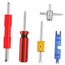 5 Pcs Valve Stem Removal Tool Kit, 4 Way Stem Puller Stems Core Wrench, Single 