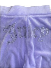 JUICY COUTURE Sweatpants Sz M/L Velour Low Rise Boot Cut 90s Y2K Spell Out
