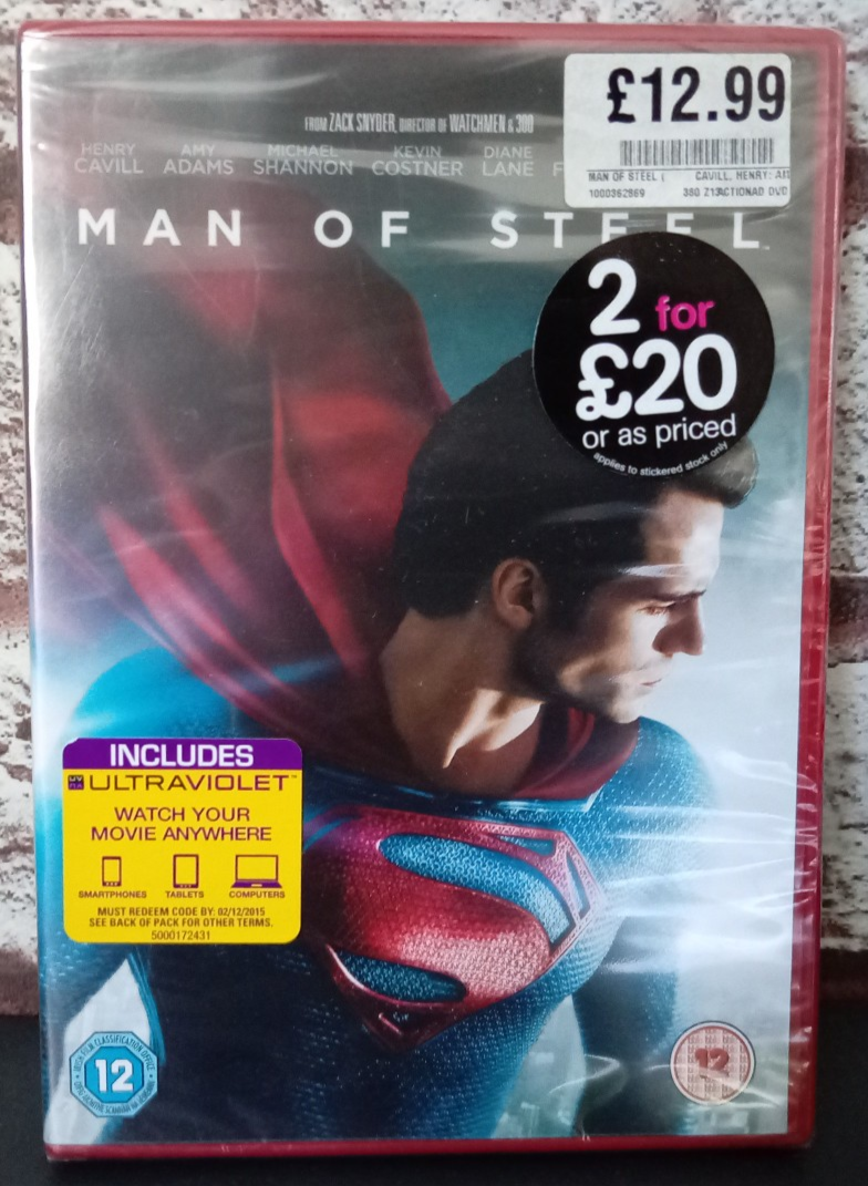 Man of Steel - DVD (2013 region 2) Rated 12 - Henry Cavill - DC - Sealed