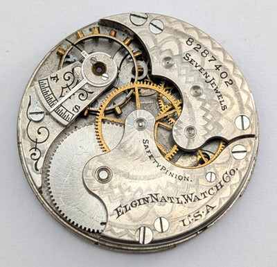 1900 ELGIN Grade 206 Model 2 7j 6s Men's 34mm Pocket Watch Movement PARTS REPAIR