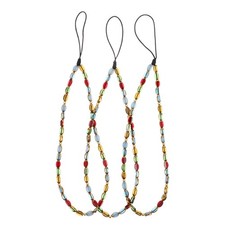 3pcs Bead Phone Strap Pendants Beaded Cell Phone Charm Lanyard Wrist Straps for