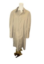 Vintage London Fog Trench Coat Mens 40R Tan Liner USA ACTWU
