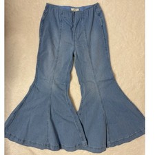 We The Free People Flare Leg Denim Pull On Jeans Pants Light Wash Womens Size 27