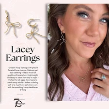 Park Lane LACEY Dainty Twisted Gold  Bows Earrings & Necklace Set