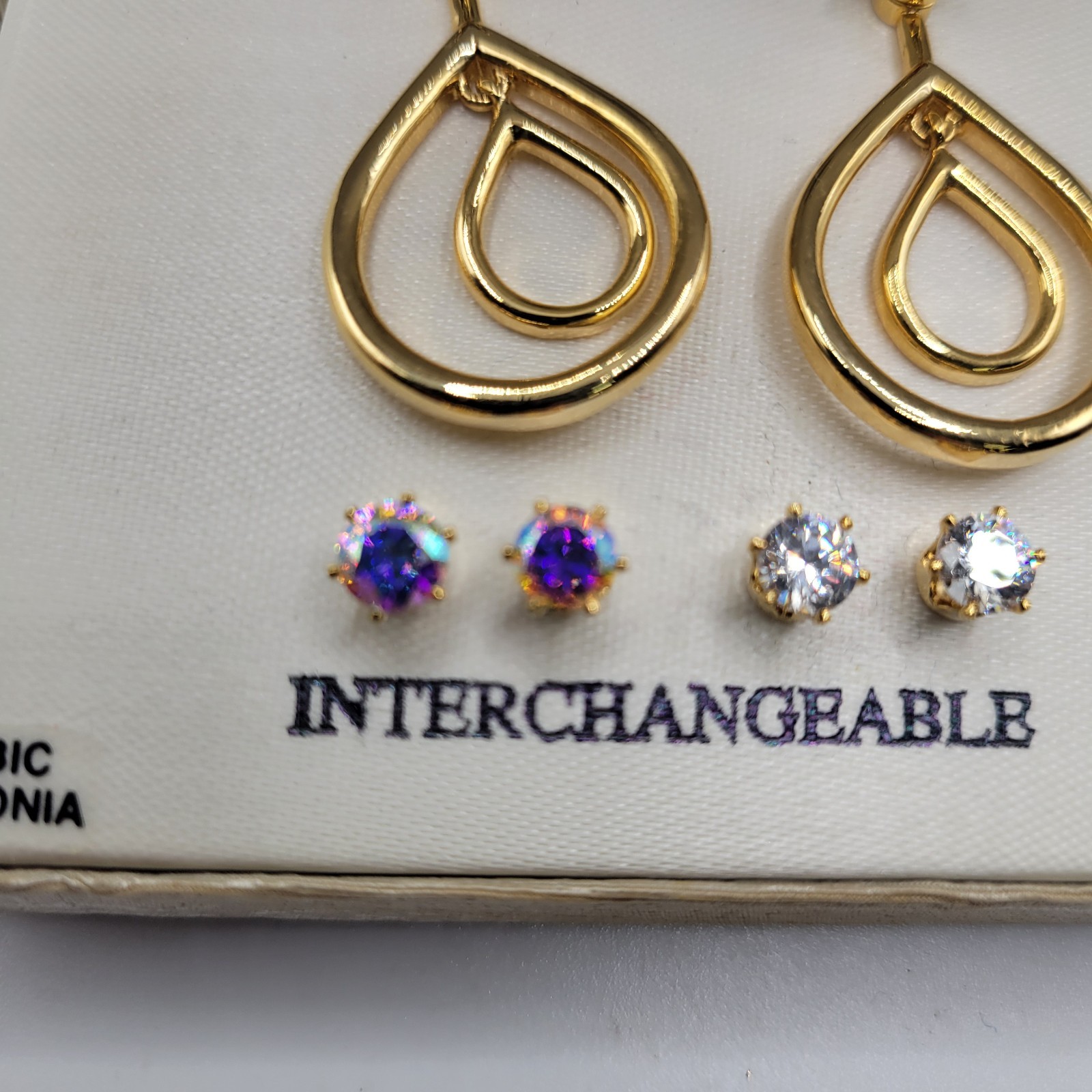 Roman Interchangeable Dangle Drop Earrings Cubic … - image 3