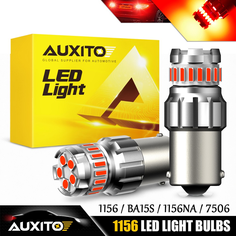 2x AUXITO 1156 LED Reverse Light Bulbs BA15S 7506 Red Indicator Brake Lights 12V