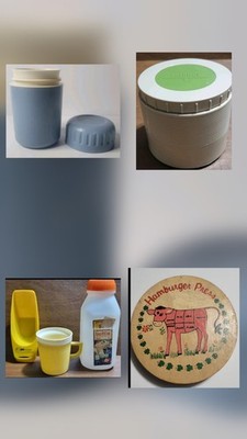Vintage Retro Kitchen Bundle Lot Plastic ware Thermos Tupperware Bottle Press