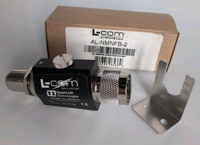 L-COM AL-NMNFB-2, N-Male to N-Female Bulkhead 0-3 GHz 230V Lightning Protector