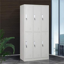 Metal Locker Cabinet 6 9 Door Lockable Steel Storage Clothes Office Grey