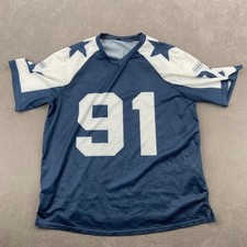 Dallas Cowboys Jersey Mens Navy White Isaiah Land #91 NFL Football Sports V Neck