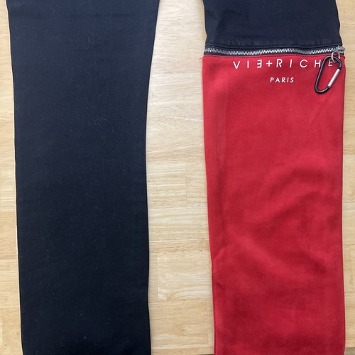 Vie + Riche Paris PAINTED Striped Denim Pants 38 Vieriche - Picture 14 of 19