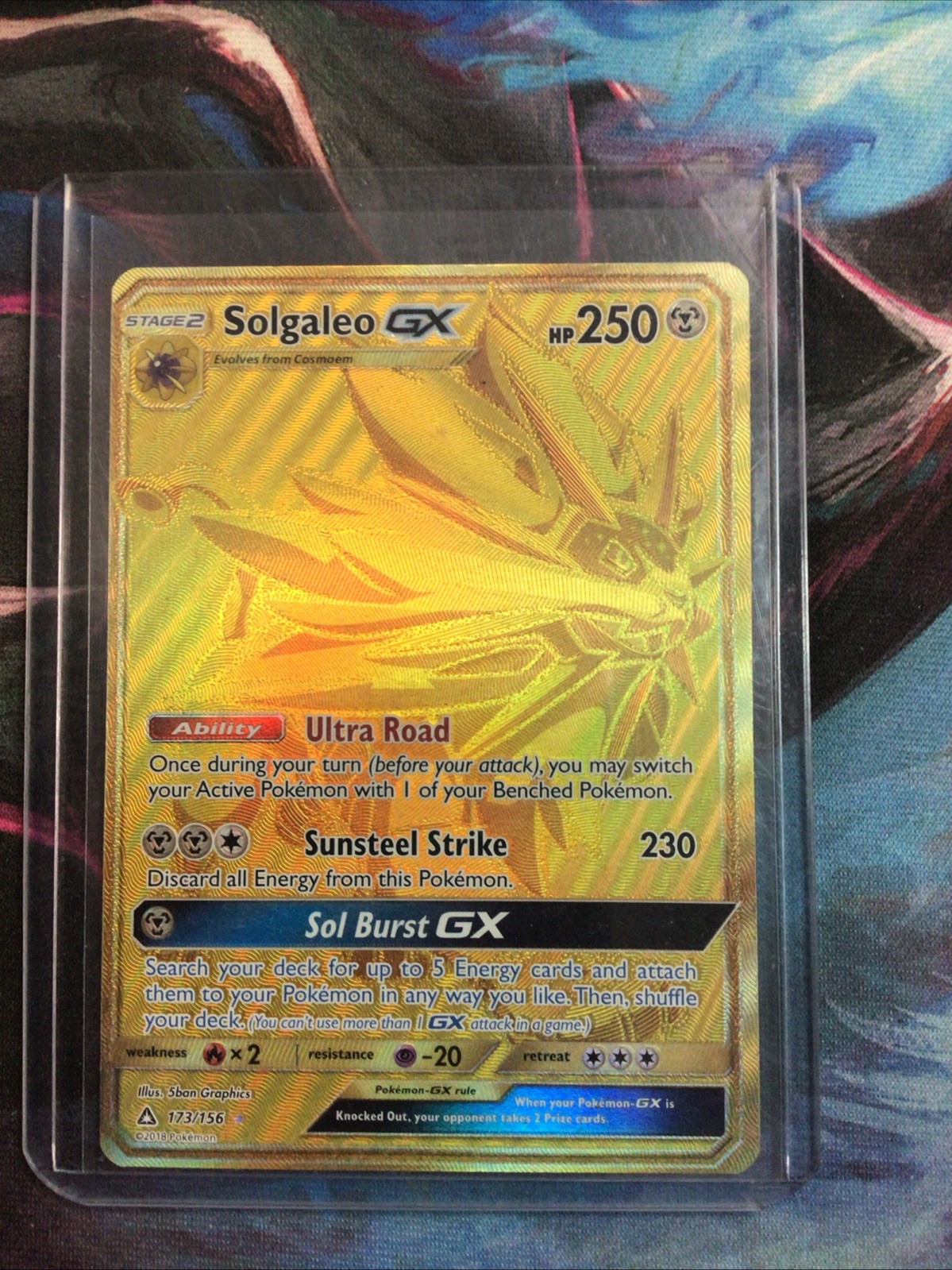 Pokémon Solgaleo GX Full Art Secret Rare 173/156 -