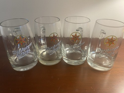 #ad CLEARANCE PRICE Early vintage Wursburger Hofbrau beer glasses $15.00