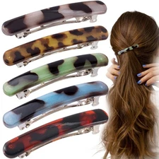 10PCS French Barrette Hair Clips for Women, 2.48 Inch Small Tortoise Shell Ha...