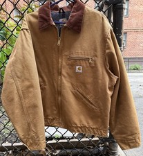 Carhartt Detroit Jacket J001 BRN Blanket Lined XL MADE IN USA EUC