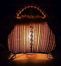 Eclectic Retro Vtg Purse Lamp Handbag Portable, Works Great Comes W Lightbulb