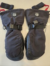 Hestra Army Leather Extreme Mittens Size 10 Black Skiing Winter Leather Used