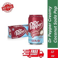 Dr Pepper Creamy Coconut Soda Pop, 12 Fl Oz, 12 Pack Cans Fast Ship