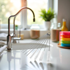 10Pcs Silver Long Straw Brush, Nylon Pipe Tube Cleaner 8-ihch 10 Different Di...