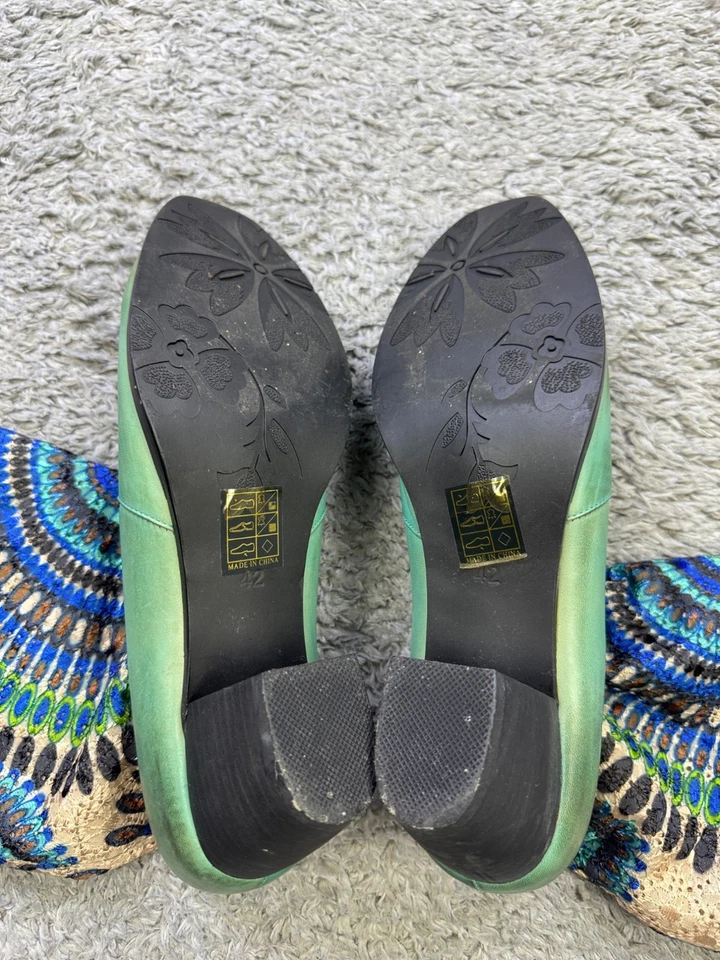 Spring Step Boots Women 42 EU 11 US Western Leather Peacock Hand Dyed Boho - Image 3 of 4