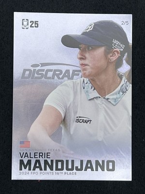 DGPT 2025 Valarie Mandujano Silver Disc Golf Trading Card Serial 2/5 Signed