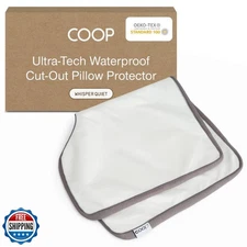 Coop Home Goods Ultra-Tech Waterproof Cut-Out Pillow Protector – Zippered Cov