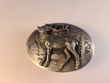 Vintage Pewter Siskiyou 1986 Elk Belt Buckle