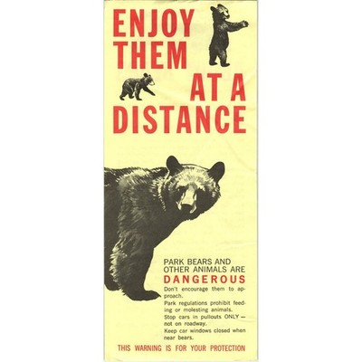 1969 National Park Bulletin - Bear Safety - Enjoy Them At A Distance H5-5