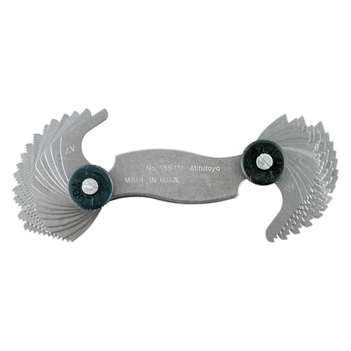 Mitutoyo 188 Series 4 to 42 TPI SAE Steel Unified Pitch Gauge