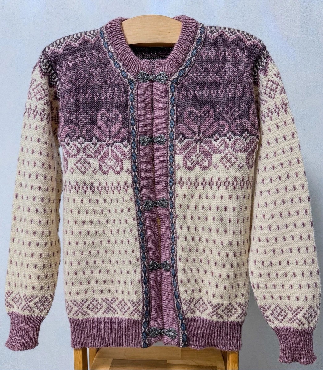 Cardigan Dale Of Norway à Motifs - Pure Laine - Taille M - Couleur Blanc/Marine - Occasion Très Bon état