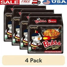 Spicy Hot Chicken Flavor Ramen 4 Pack Instant Noodles Stir-Fried Easy Cook New