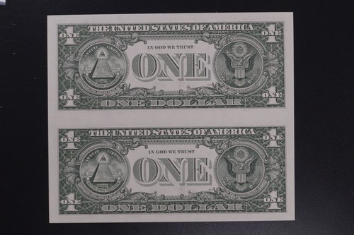 USA 1981 $1 un-cut pair ch-UNC condition FA prefix (k510) - Picture 2 of 2