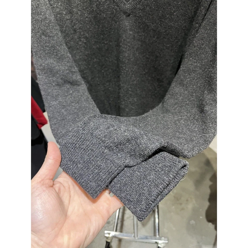 Vintage años 80 L.L. Suéter Gris Bean 100% Lana Cordero Cuello en V Talla XL Hecho en EE. UU. Foto 4 de 4