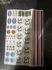 Adesivi decalcomanie RC HERBIE scala 10 per adattarsi a Tamiya Sand Scorcher Beetle ecc