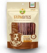 Bully Sticks – Odor-Free (6”, 15-Pack) | All-Natural 100% Beef Dog Chews |... 