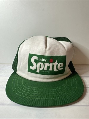 Vintage Sprite Hat Trucker Mesh Back Enjoy Sprite 70s 80s Soda