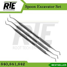 Set of 3 Dental Spoon Excavator Restorative Double Ended Surgical Instruments CE