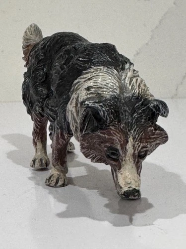 Antique Austrian Cold Painted Bronze Figure Bearded Collie Dog - Picture 2 of 5