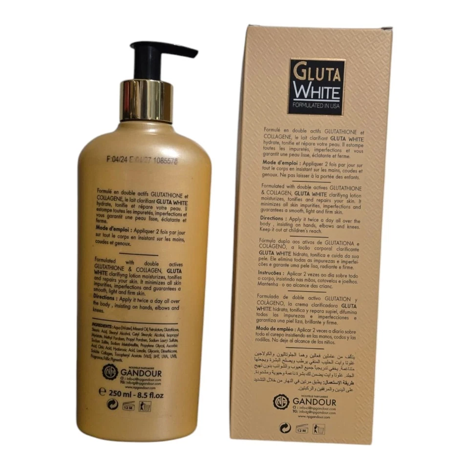 Loción Gluta White Age Defying con glutatión y colágeno 250 ml + suero Foto 4 de 4