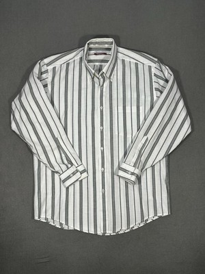 Vintage Manhattan Shirt Mens 16 32/33 Striped Button Up Made USA Cotton