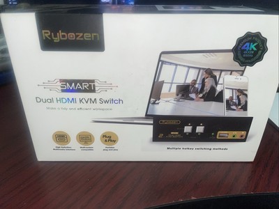 Dual Monitor KVM Switch HDMI 2 Port 4K@30Hz,MLEEDA USB HDMI Extended Display
