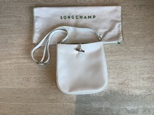 Longchamp Damen Umhängetasche Leder Weiß