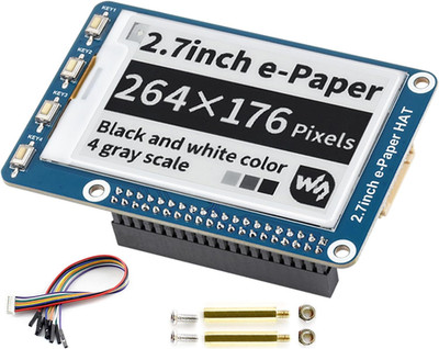 2.7Inch E-Ink Display HAT Compatible with Raspberry Pi 5/4B/3B/Zero/Zero W/Zero