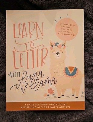 Learn to Letter Luna the Llama Interactive Children Workbook Hand Lettering New